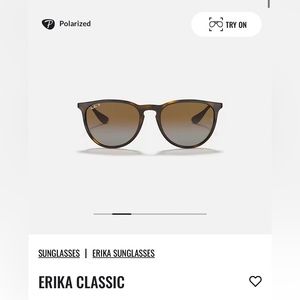 NWT Ray Ban Erika Polarized Sunglasses